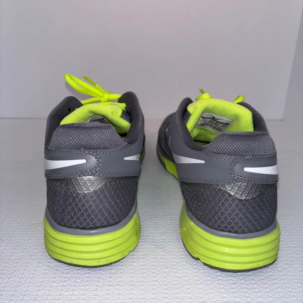 Nike Lunarlon Flywire‎ Running Shoes Gray Green Athletic Mens Size 11.5